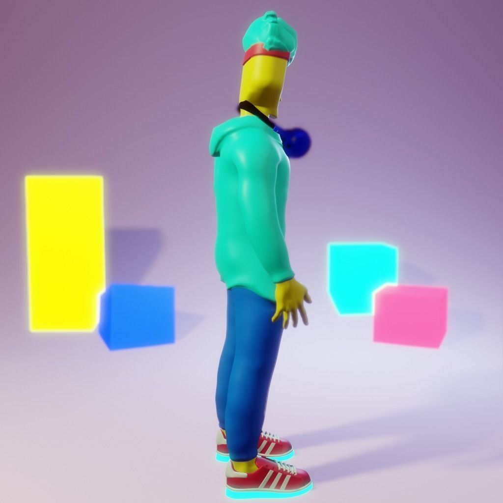 Human Character Boy Low-poly 3D model_12