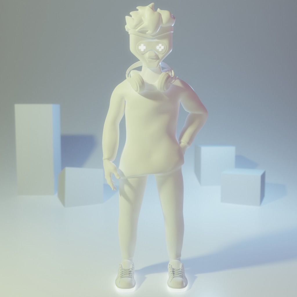 Human Character Boy Low-poly 3D model_2