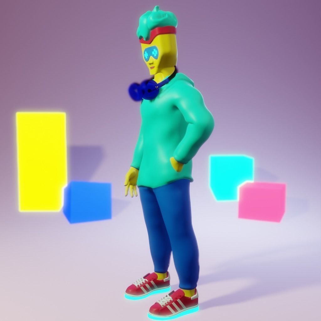 Human Character Boy Low-poly 3D model_26