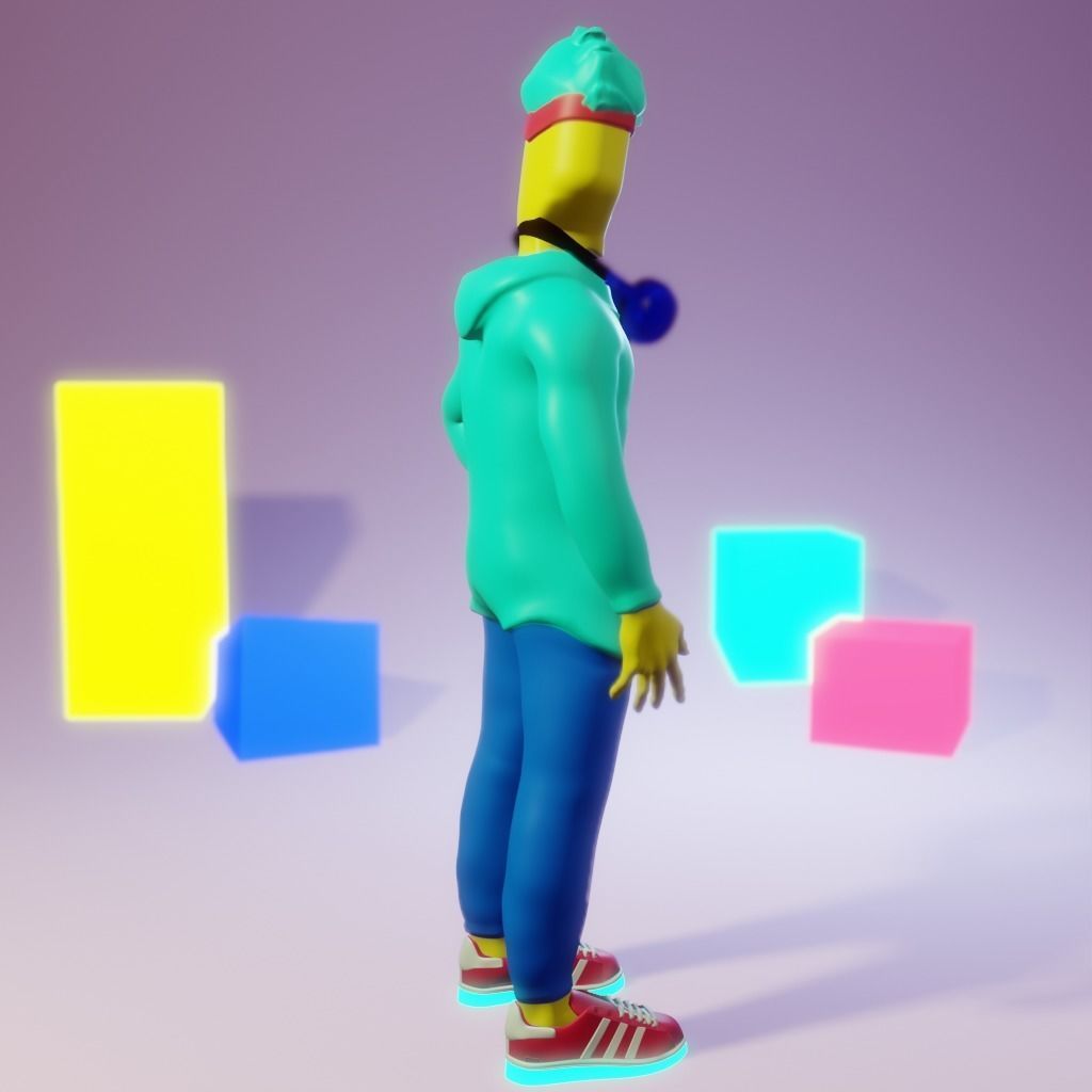 Human Character Boy Low-poly 3D model_23