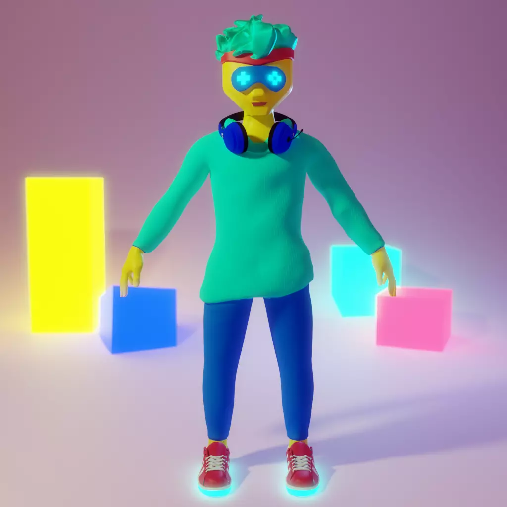Human Character Boy Low-poly 3D model_0