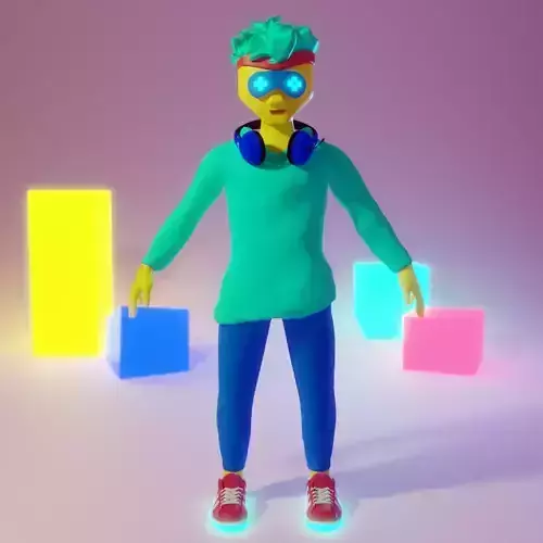 Human Character Boy Low-poly 3D model