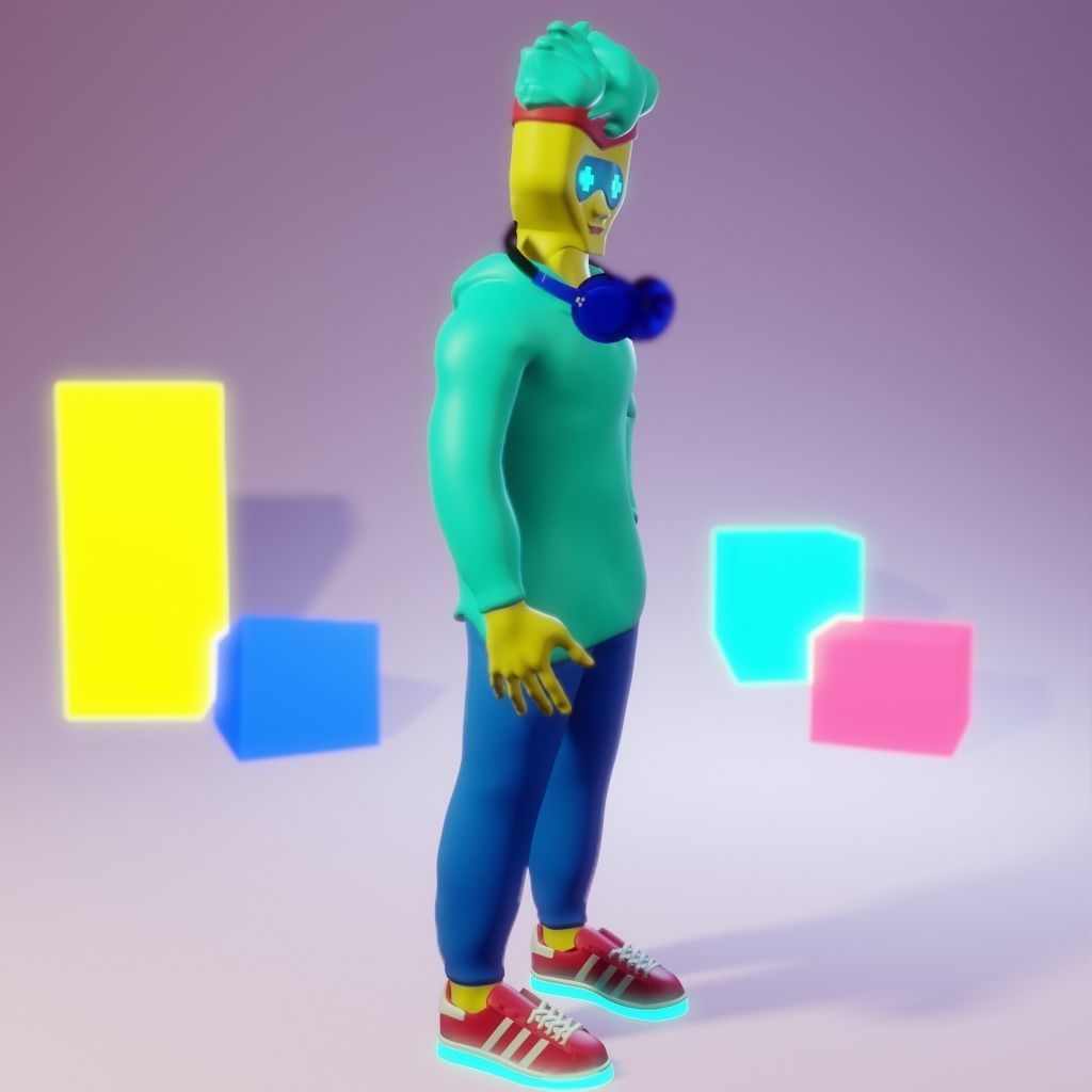 Human Character Boy Low-poly 3D model_20