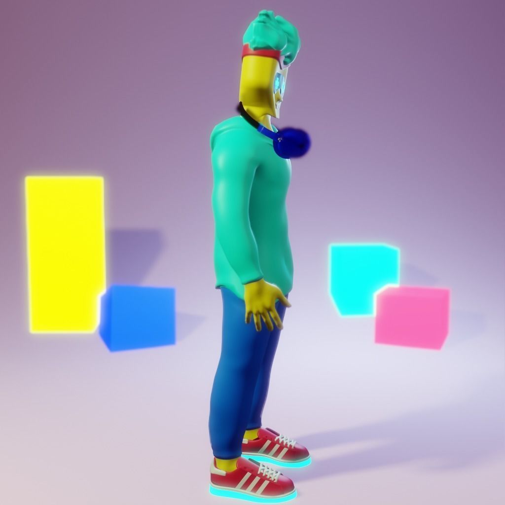 Human Character Boy Low-poly 3D model_19