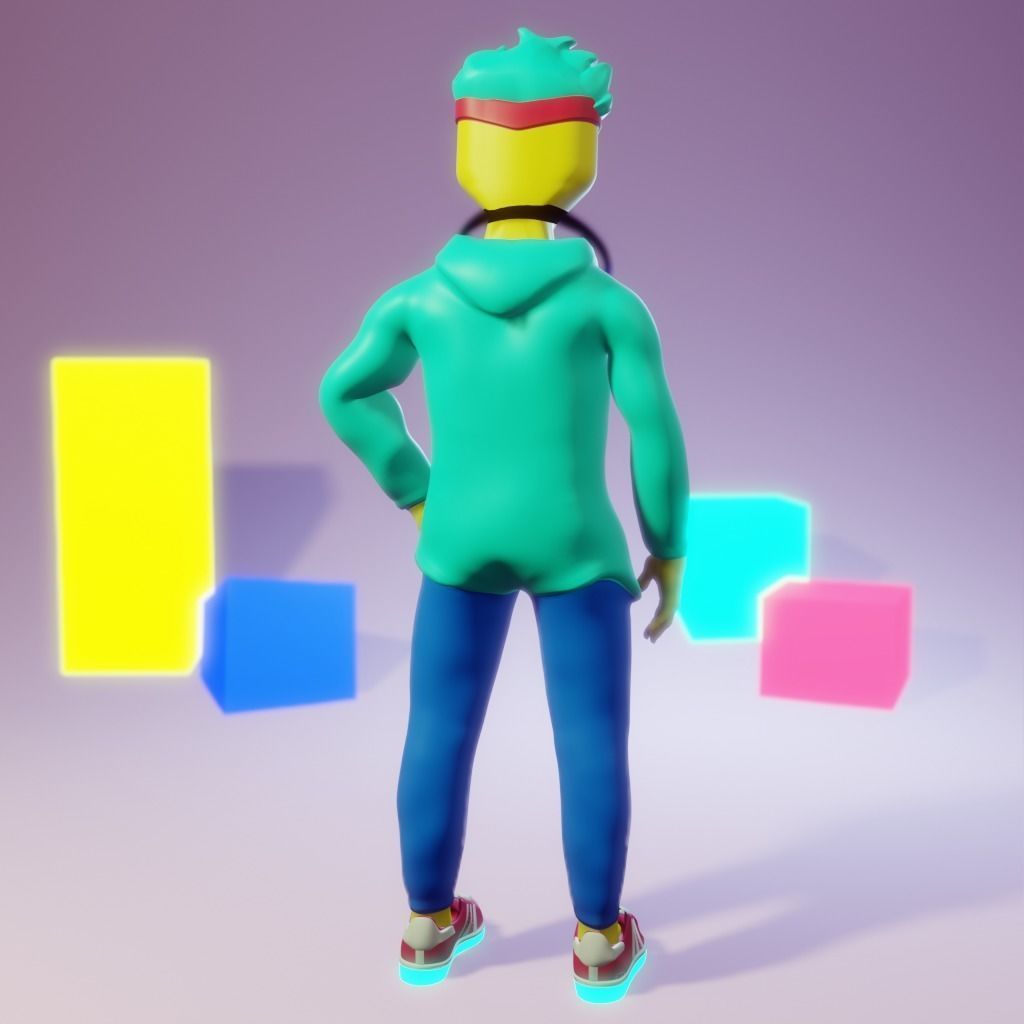 Human Character Boy Low-poly 3D model_27