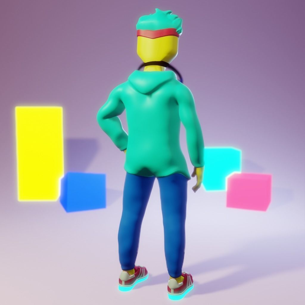 Human Character Boy Low-poly 3D model_28