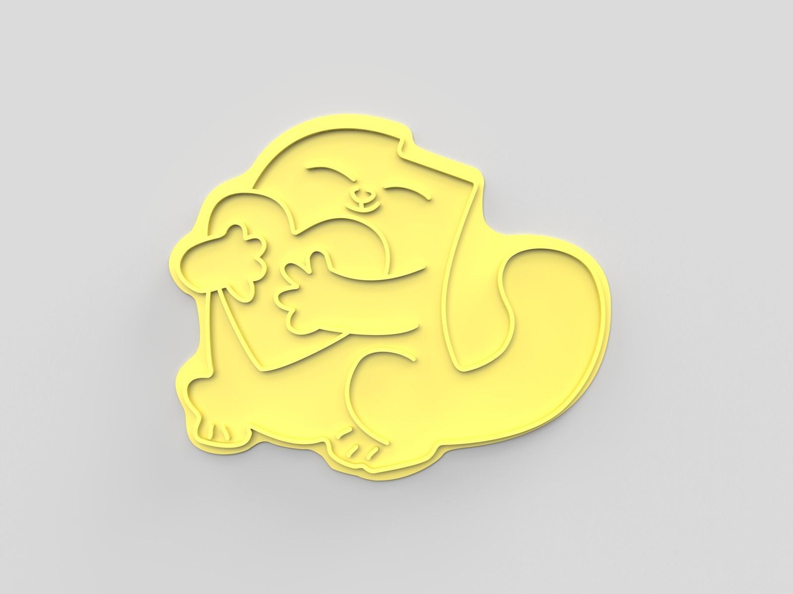 Cookie cutter and stamp - Cat and heart 3D print model_5