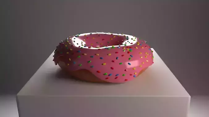 sweets model donut with sprinkles on top Low-poly 3D model