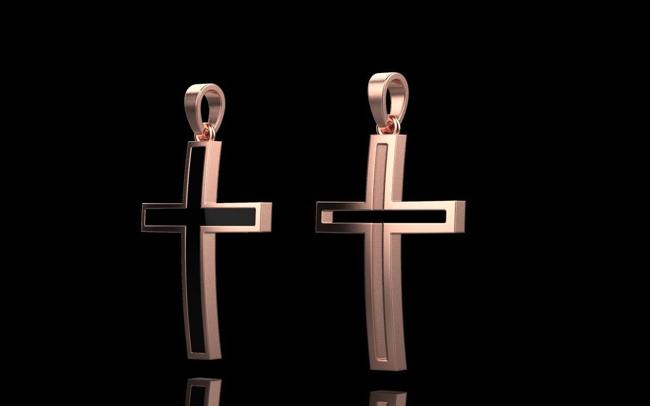 cross Enamel hollow ornament 2 cross 3D print model_2