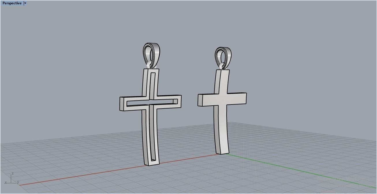 cross Enamel hollow ornament 2 cross 3D print model_7