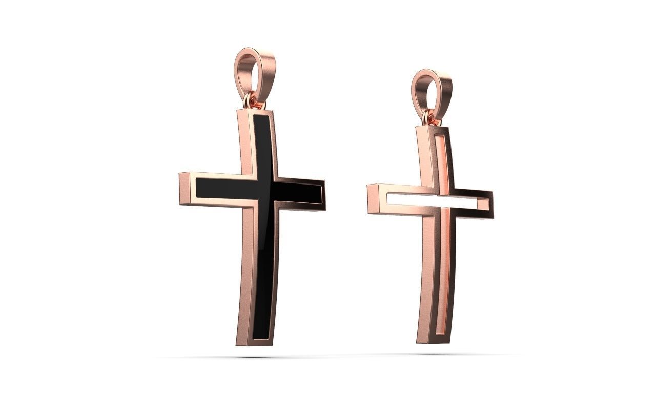 cross Enamel hollow ornament 2 cross 3D print model_23