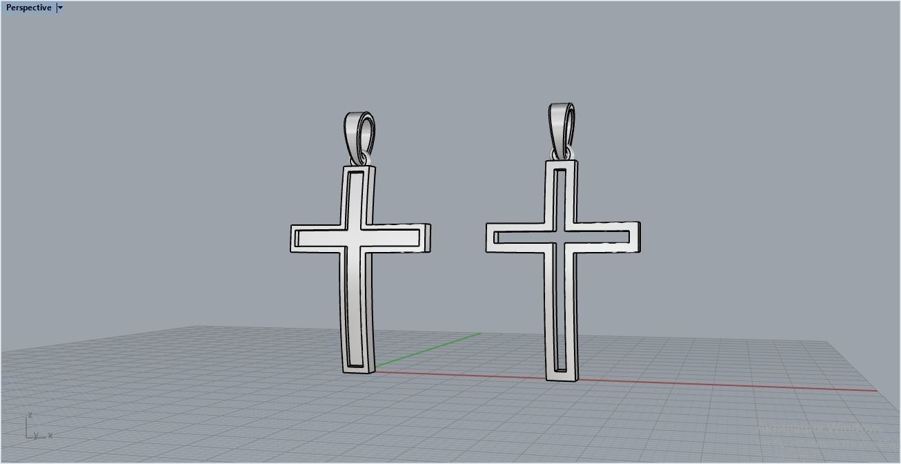 cross Enamel hollow ornament 2 cross 3D print model_5