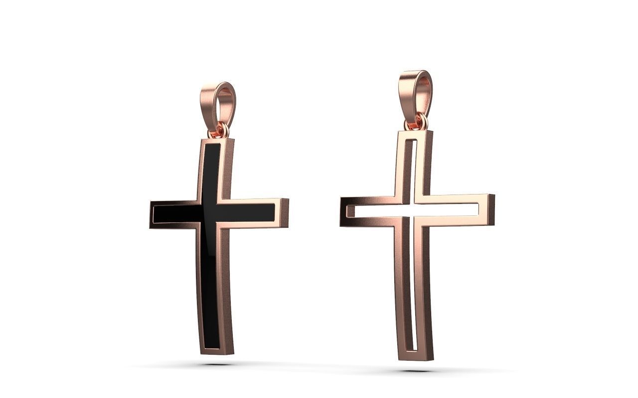 cross Enamel hollow ornament 2 cross 3D print model_24