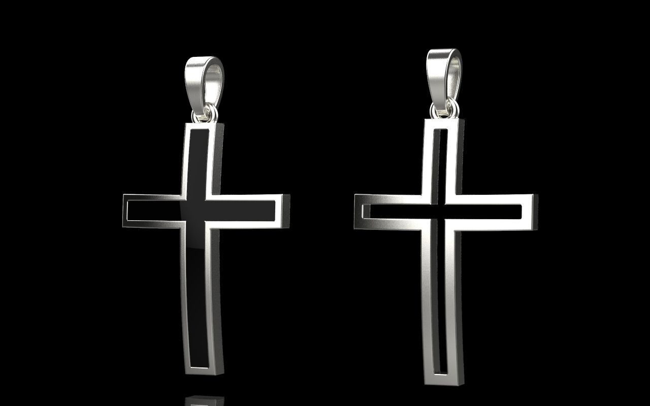 cross Enamel hollow ornament 2 cross 3D print model_18