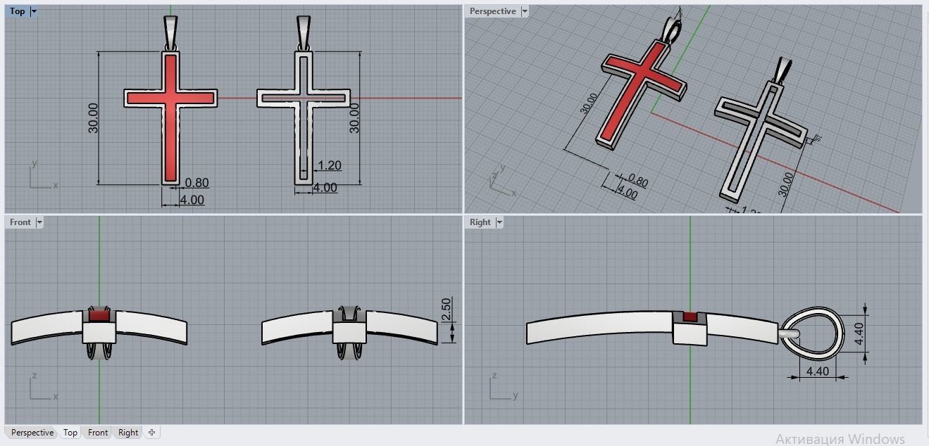 cross Enamel hollow ornament 2 cross 3D print model_9