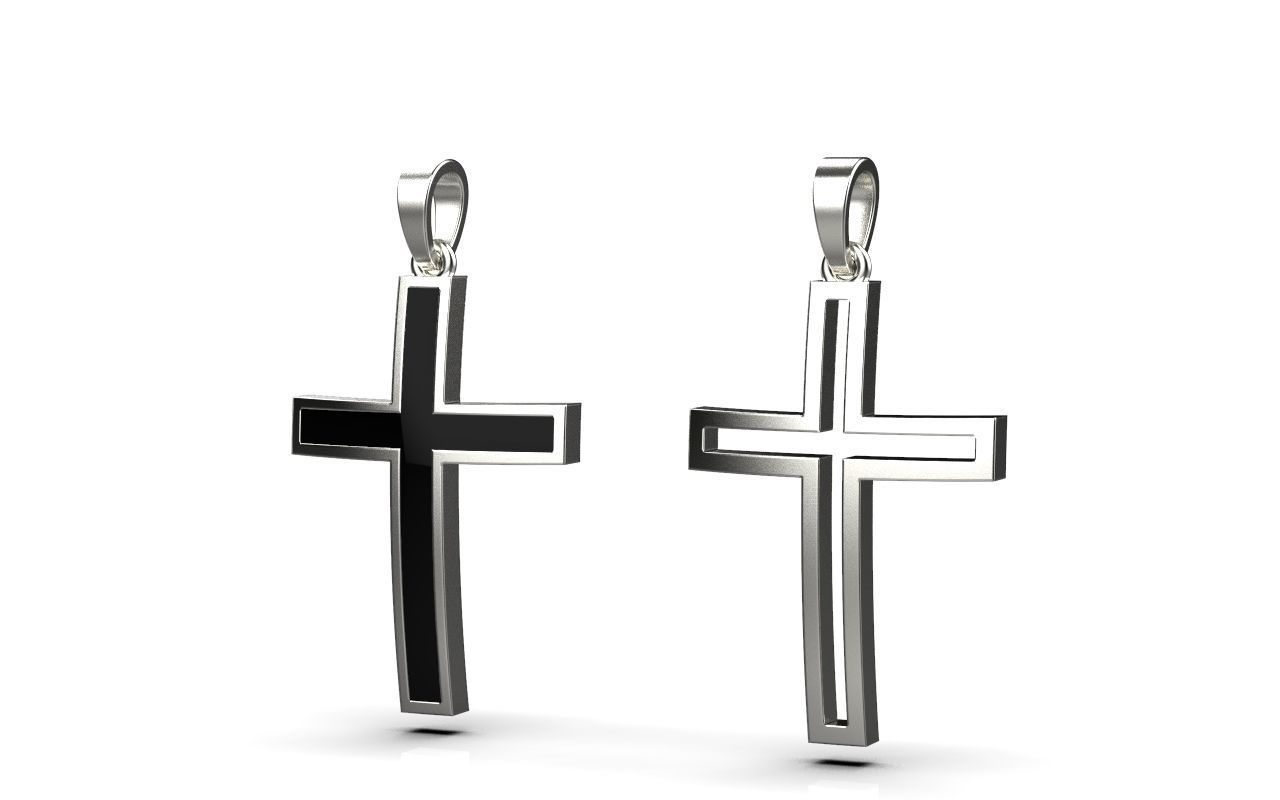 cross Enamel hollow ornament 2 cross 3D print model_21