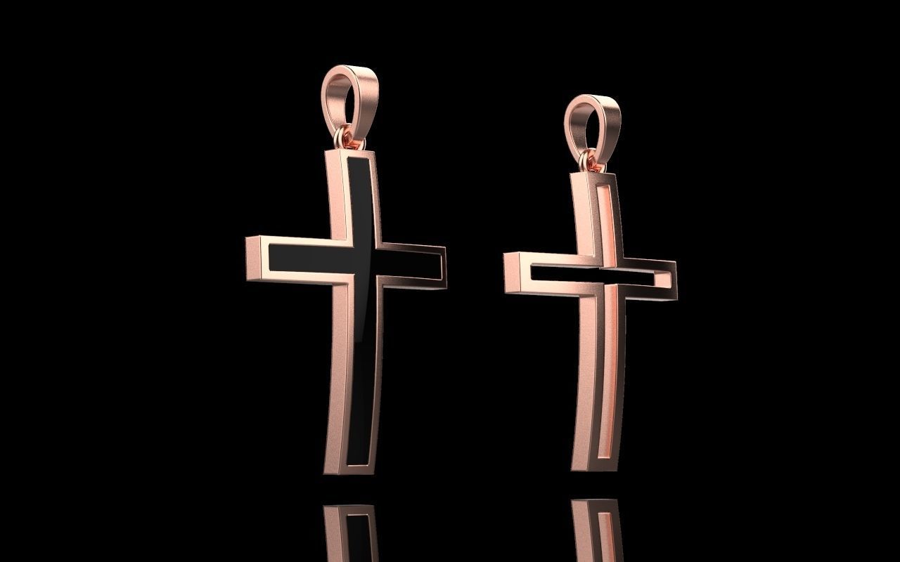 cross Enamel hollow ornament 2 cross 3D print model_22