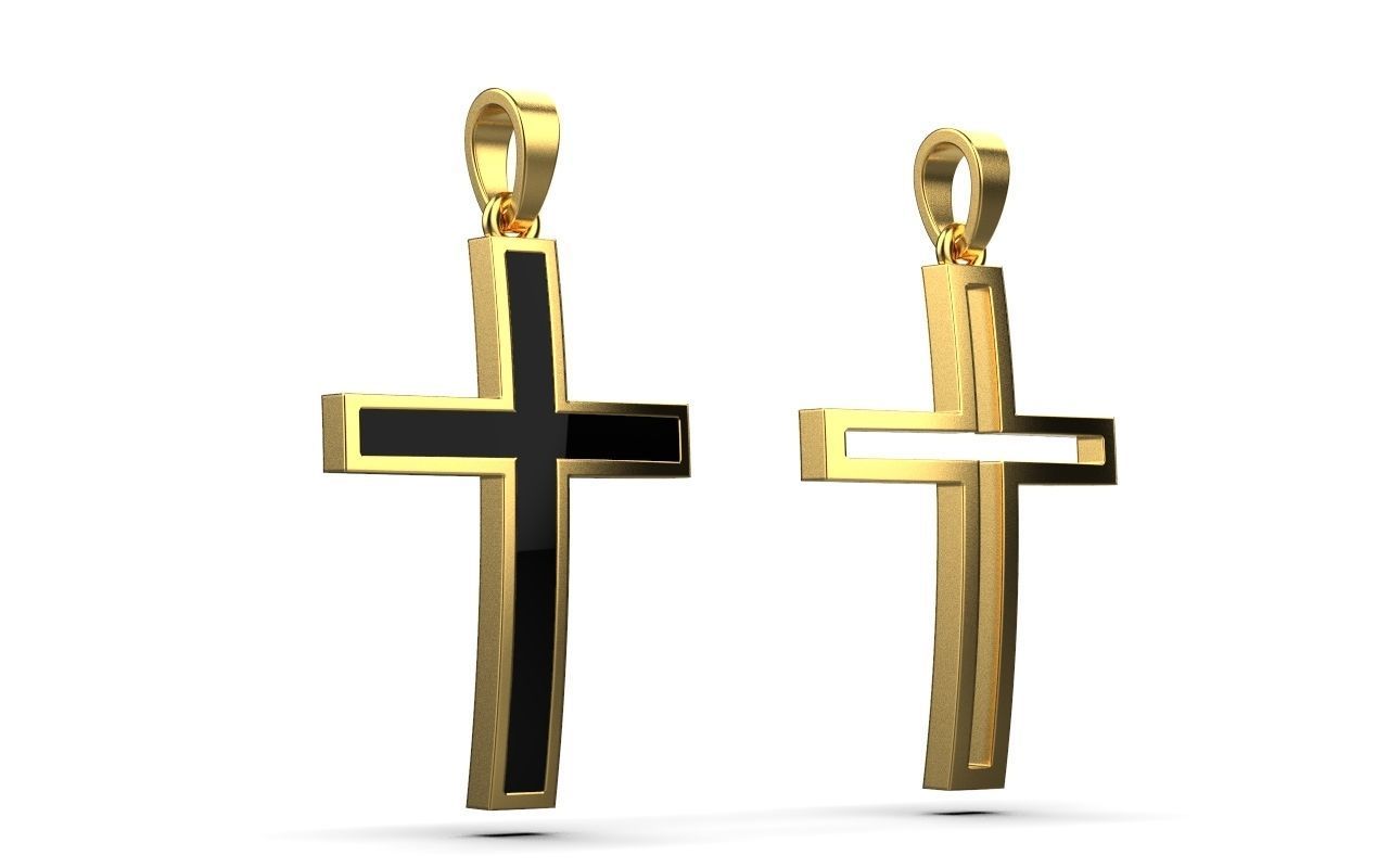 cross Enamel hollow ornament 2 cross 3D print model_14