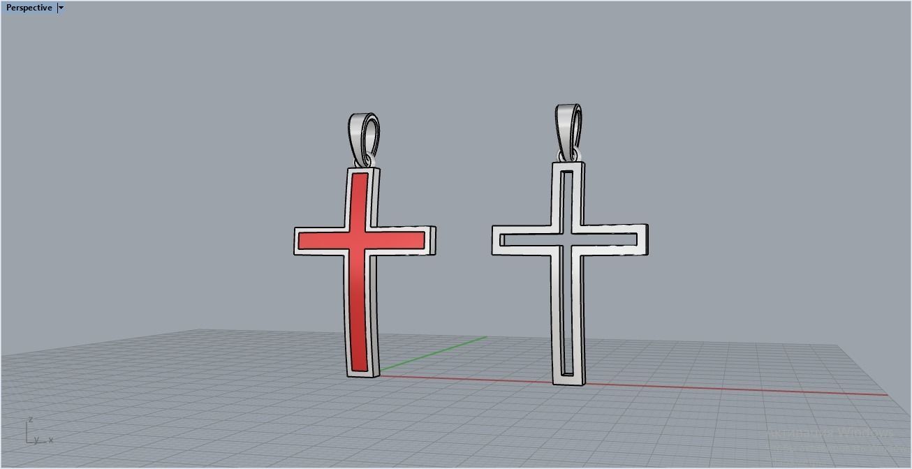 cross Enamel hollow ornament 2 cross 3D print model_4