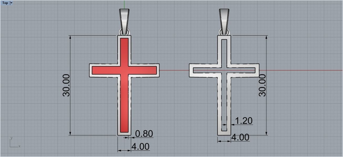 cross Enamel hollow ornament 2 cross 3D print model_10
