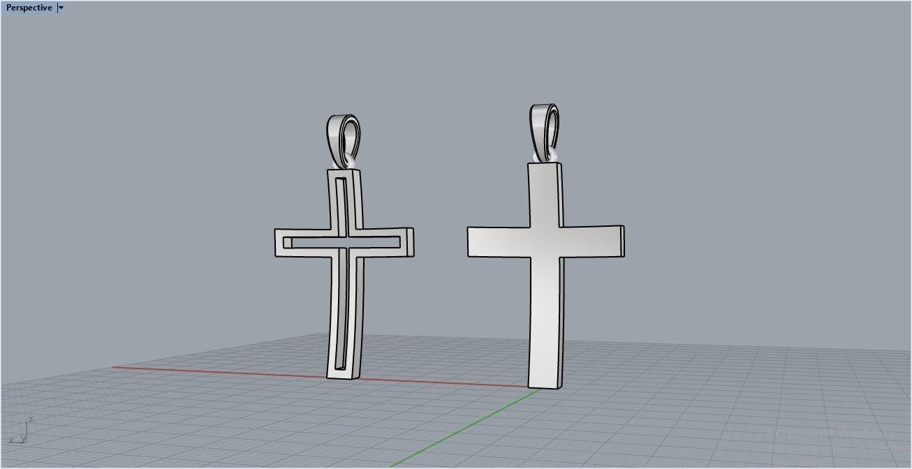 cross Enamel hollow ornament 2 cross 3D print model_8