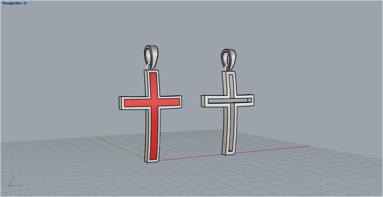 cross Enamel hollow ornament 2 cross 3D print model_6