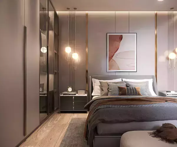modern bedroom 3d model luxury design