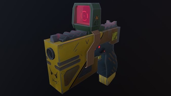 Stylized Gun Low-poly 3D model