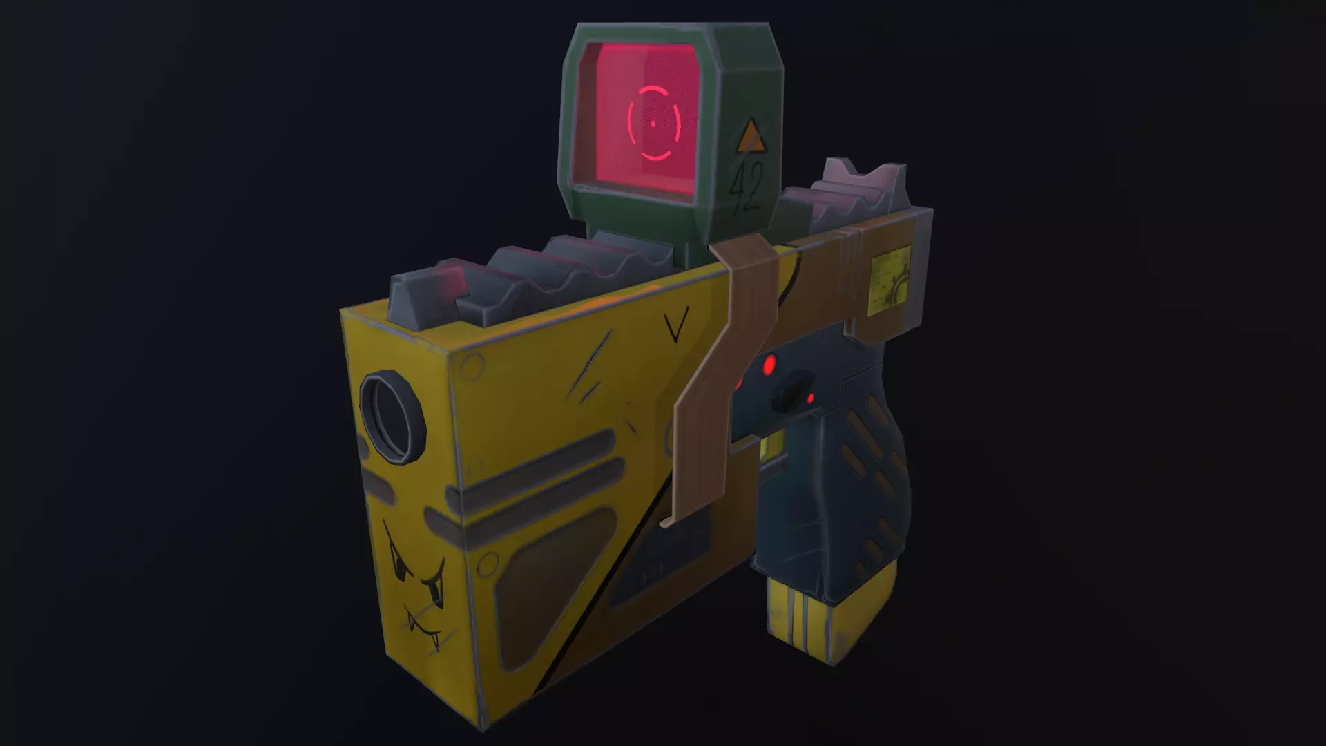 Stylized Gun Low-poly 3D model