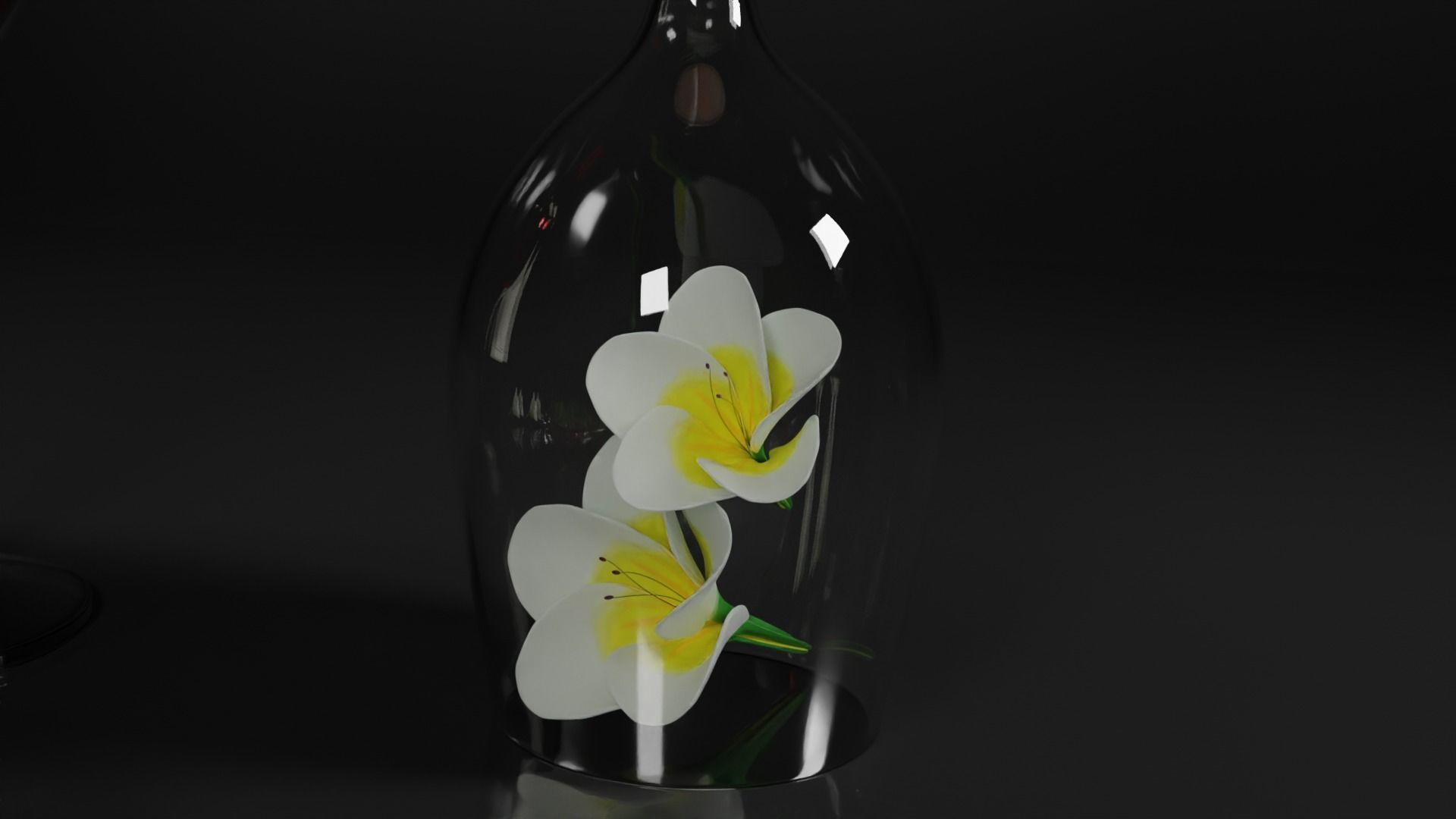 Red wine with cherries and candle 3D model_5