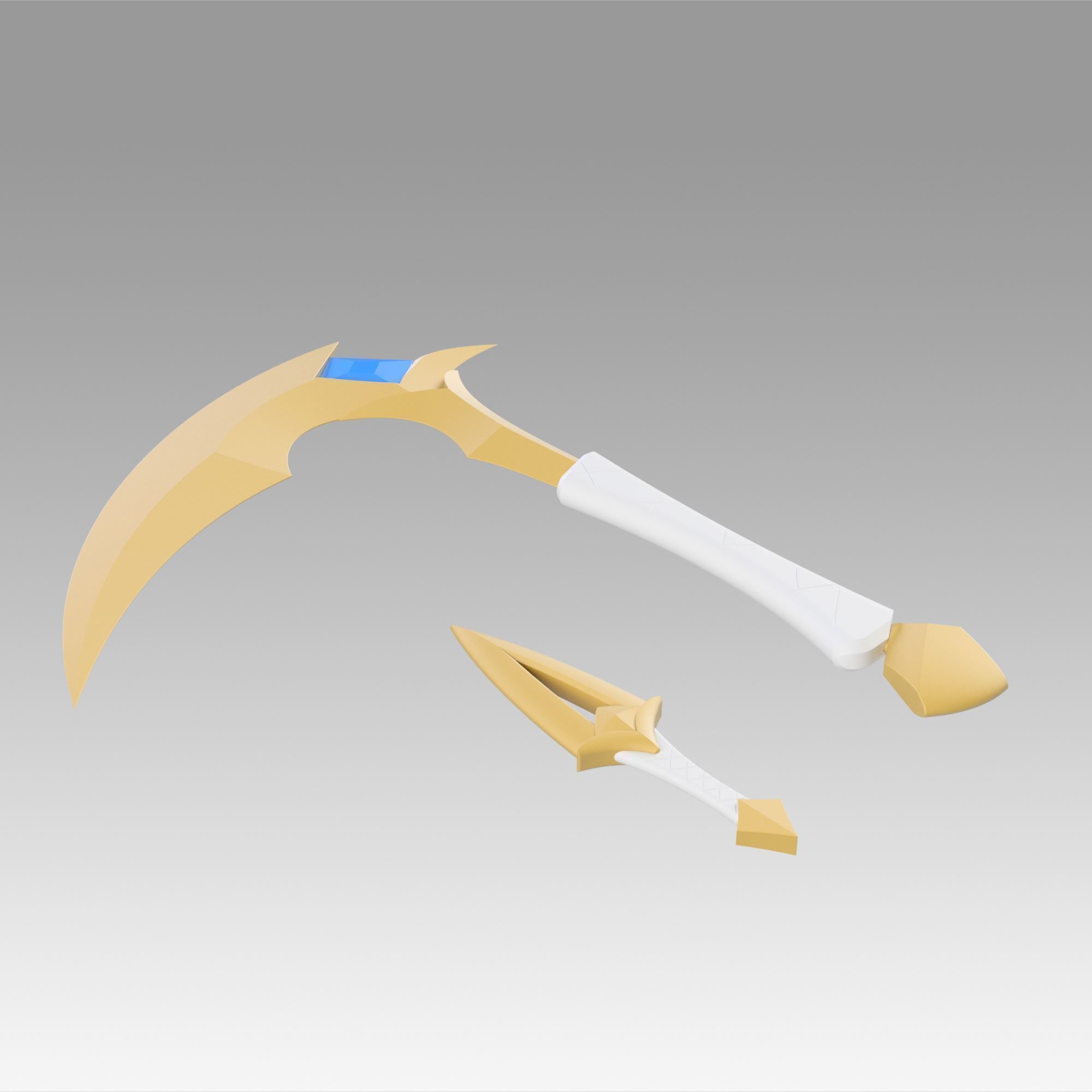League Of Legends  Akali Double Sickle Cosplay Weapon Prop 3D print model_7