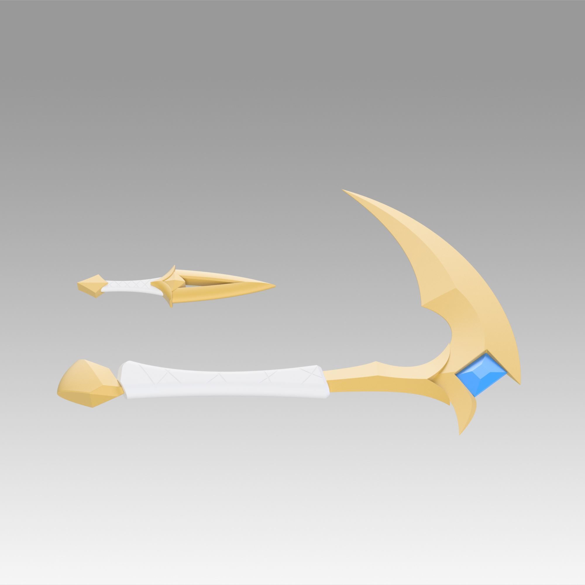 League Of Legends  Akali Double Sickle Cosplay Weapon Prop 3D print model_2