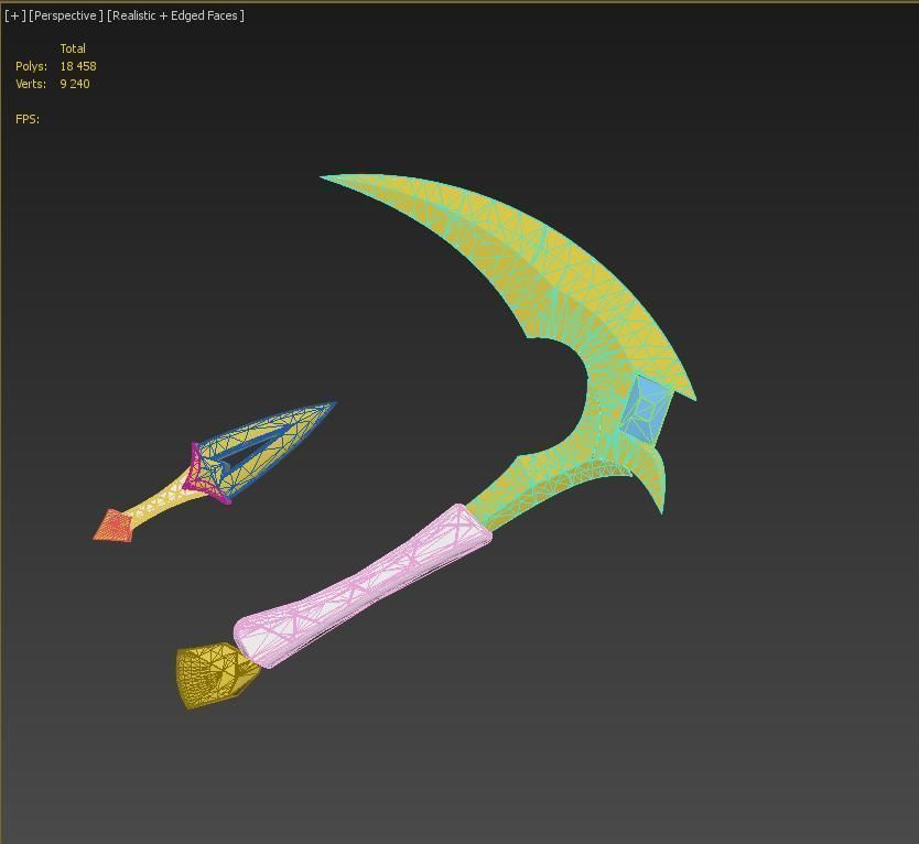 League Of Legends  Akali Double Sickle Cosplay Weapon Prop 3D print model_10