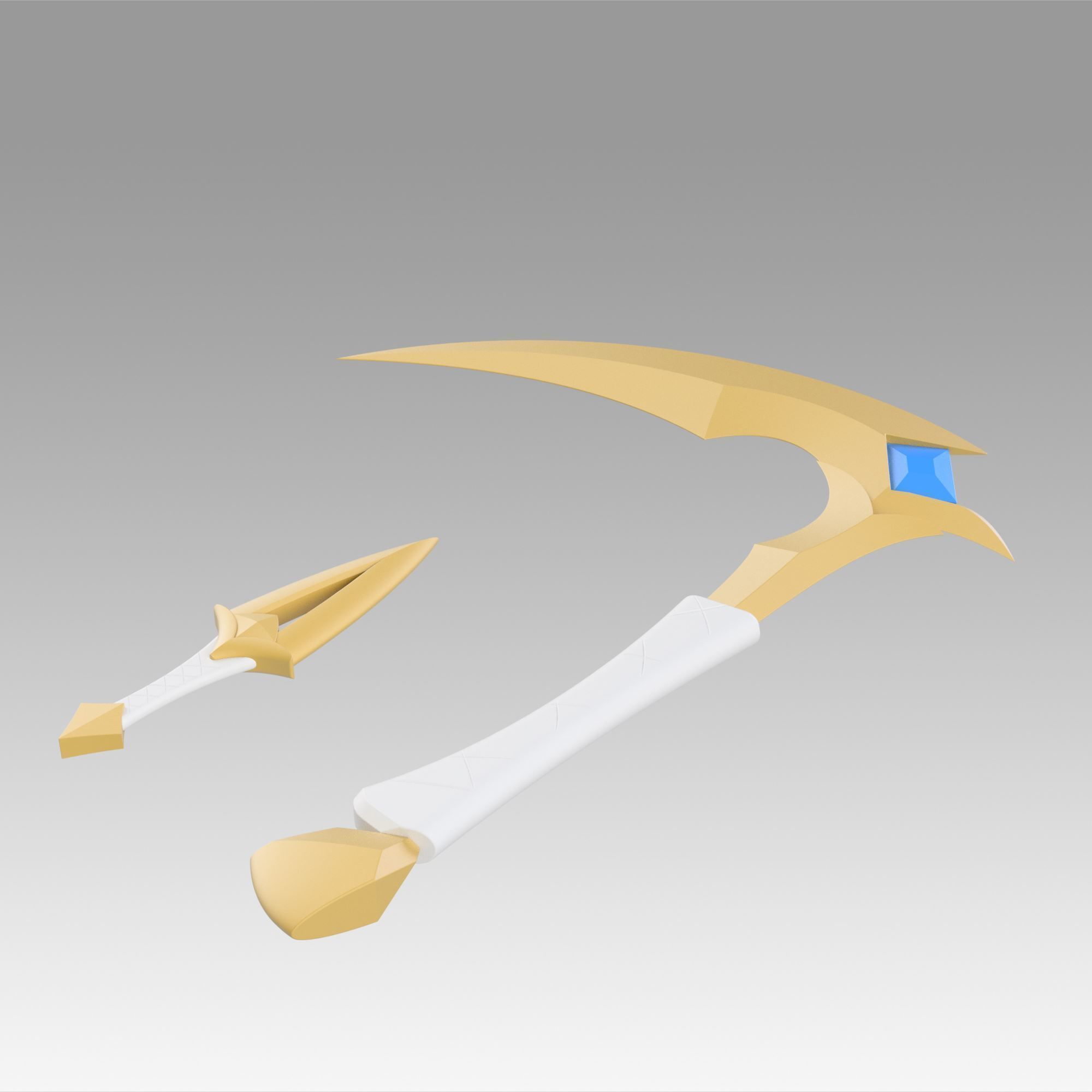 League Of Legends  Akali Double Sickle Cosplay Weapon Prop 3D print model_1