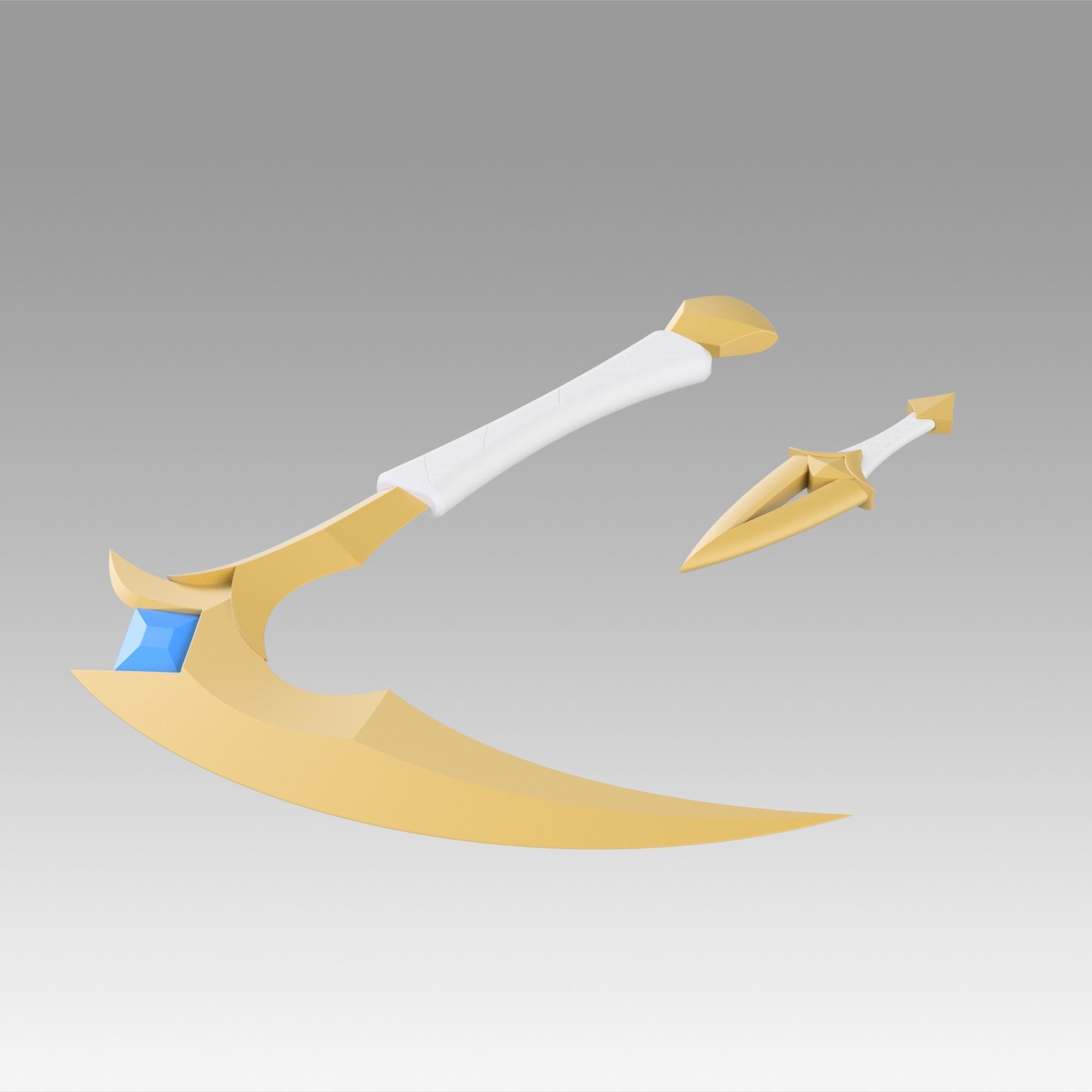 League Of Legends  Akali Double Sickle Cosplay Weapon Prop 3D print model_5