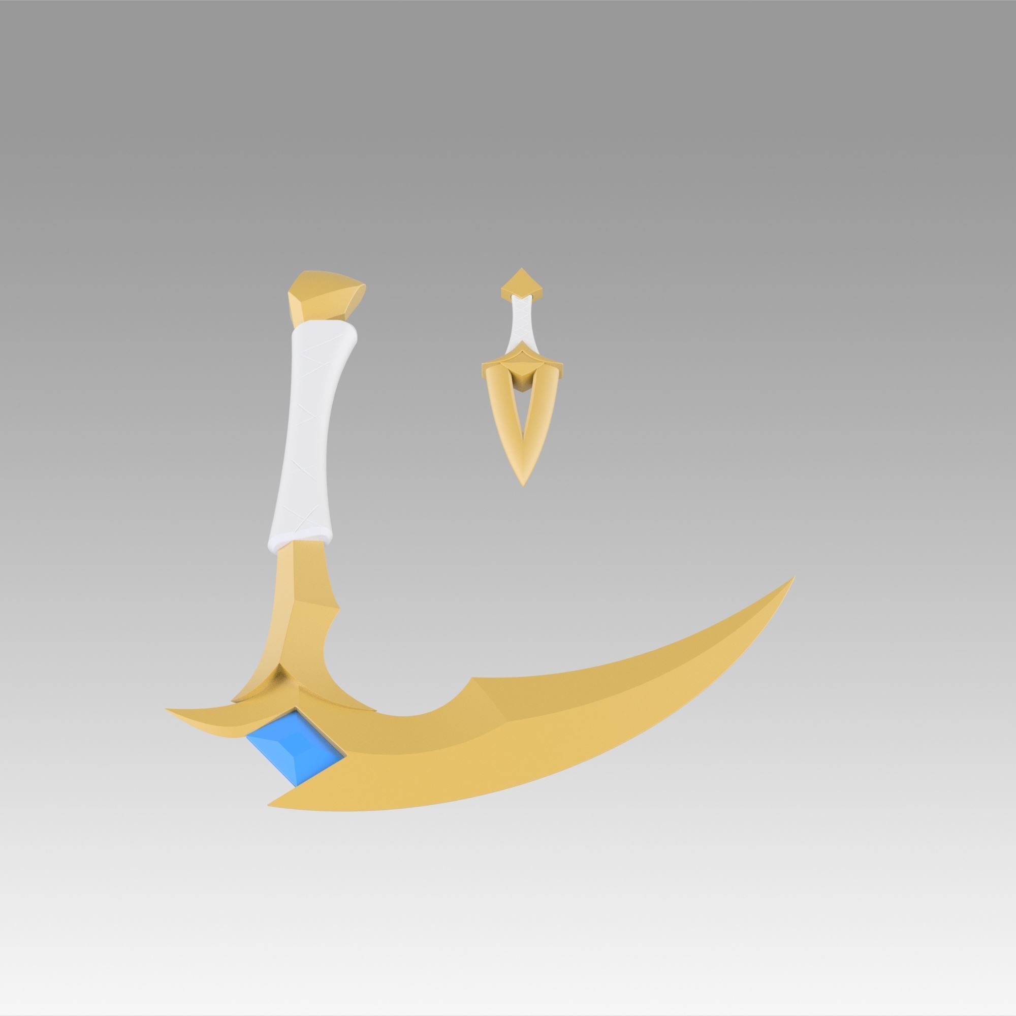 League Of Legends  Akali Double Sickle Cosplay Weapon Prop 3D print model_4