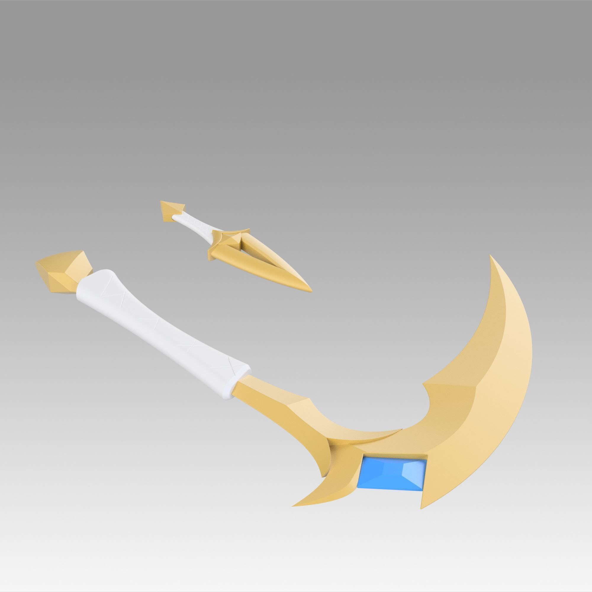 League Of Legends  Akali Double Sickle Cosplay Weapon Prop 3D print model_3