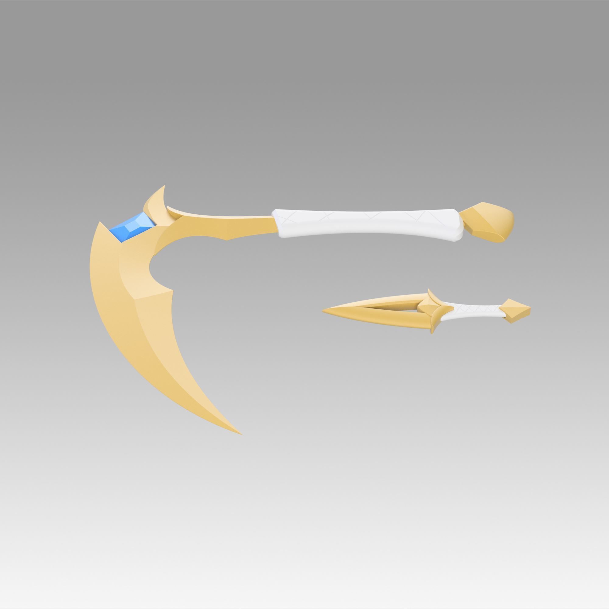 League Of Legends  Akali Double Sickle Cosplay Weapon Prop 3D print model_6