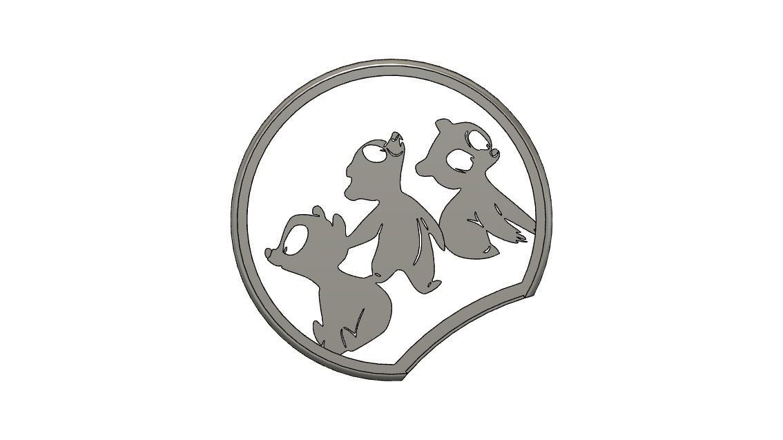 Slide on Mickey Mouse Ears Braves Merida and Bears 3D print model_1
