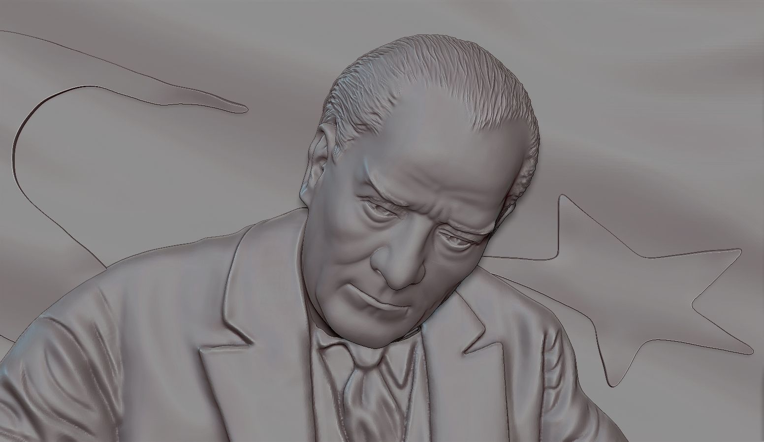 Gazi Mustafa Kemal Ataturk 3d stl model 3D print model_5