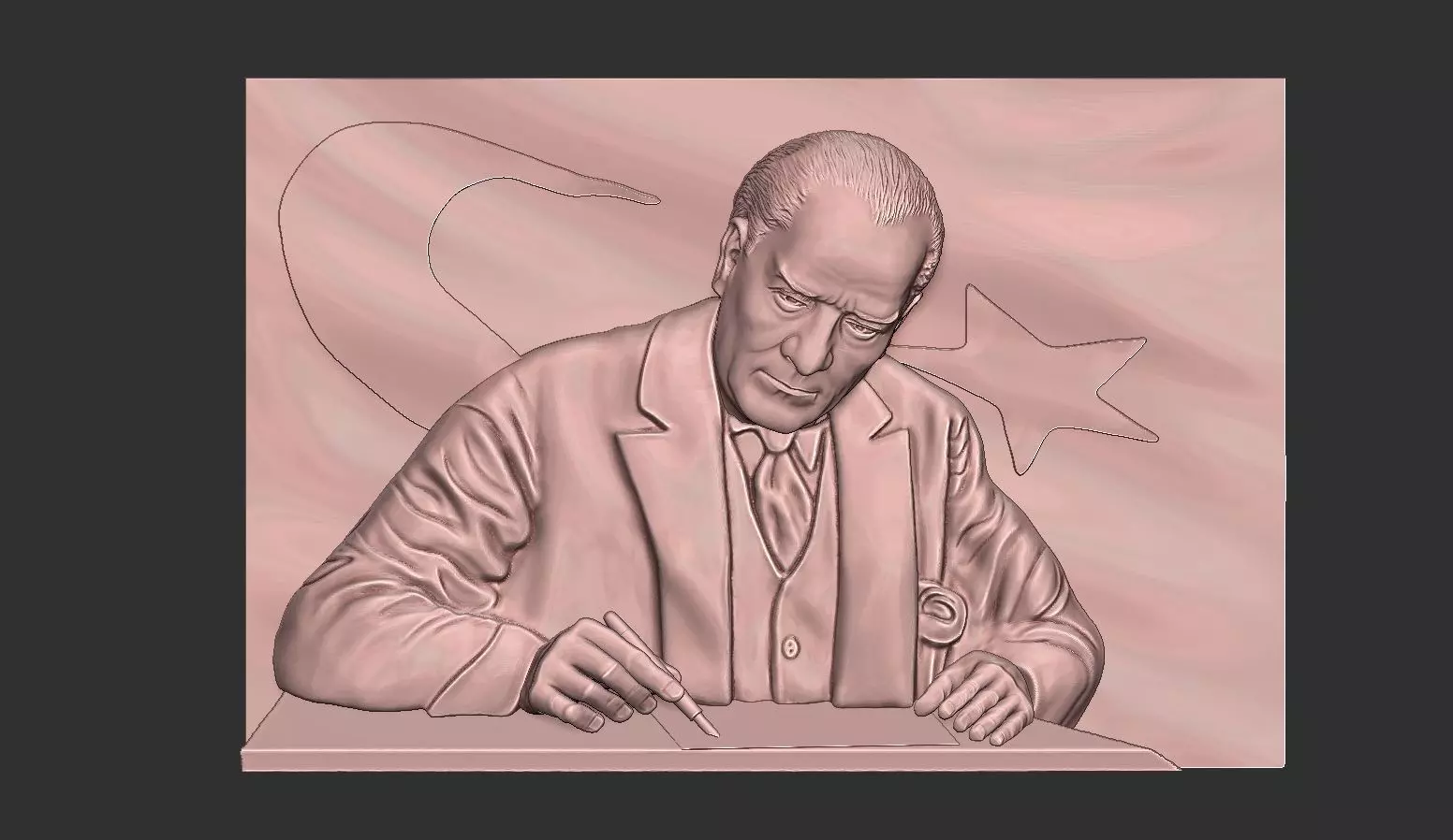 Gazi Mustafa Kemal Ataturk 3d stl model 3D print model_0