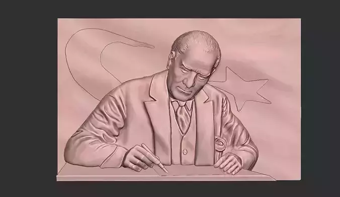 Gazi Mustafa Kemal Ataturk 3d stl model 3D print model