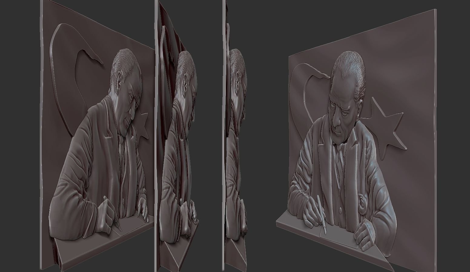 Gazi Mustafa Kemal Ataturk 3d stl model 3D print model_3