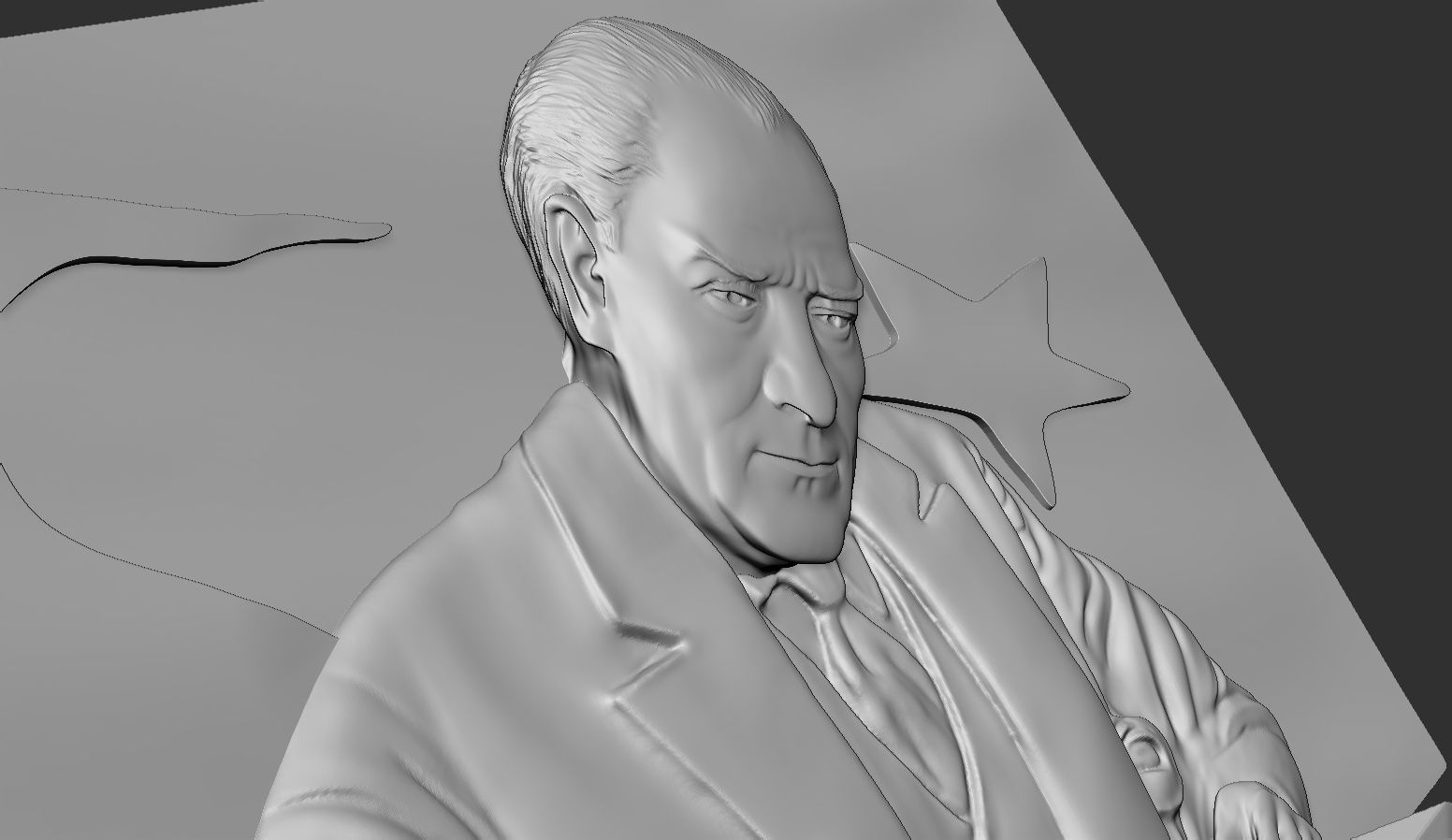 Gazi Mustafa Kemal Ataturk 3d stl model 3D print model_6