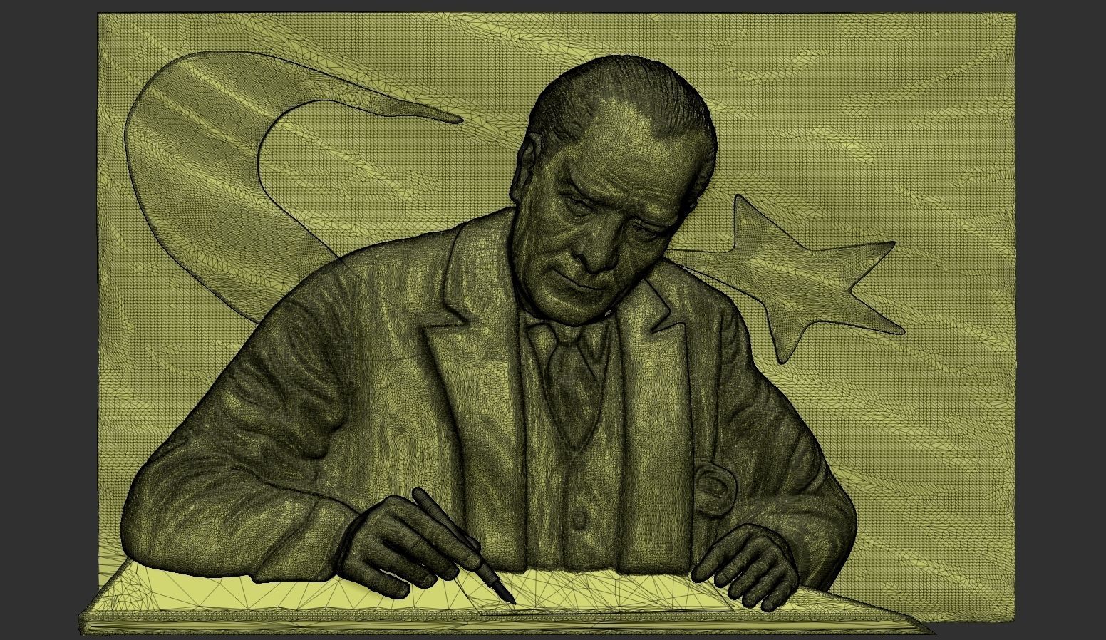 Gazi Mustafa Kemal Ataturk 3d stl model 3D print model_8