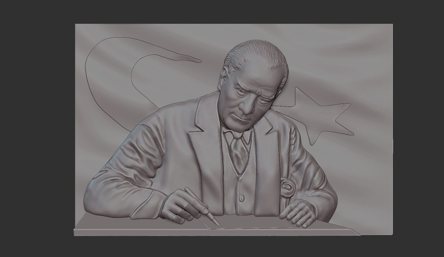Gazi Mustafa Kemal Ataturk 3d stl model 3D print model_1