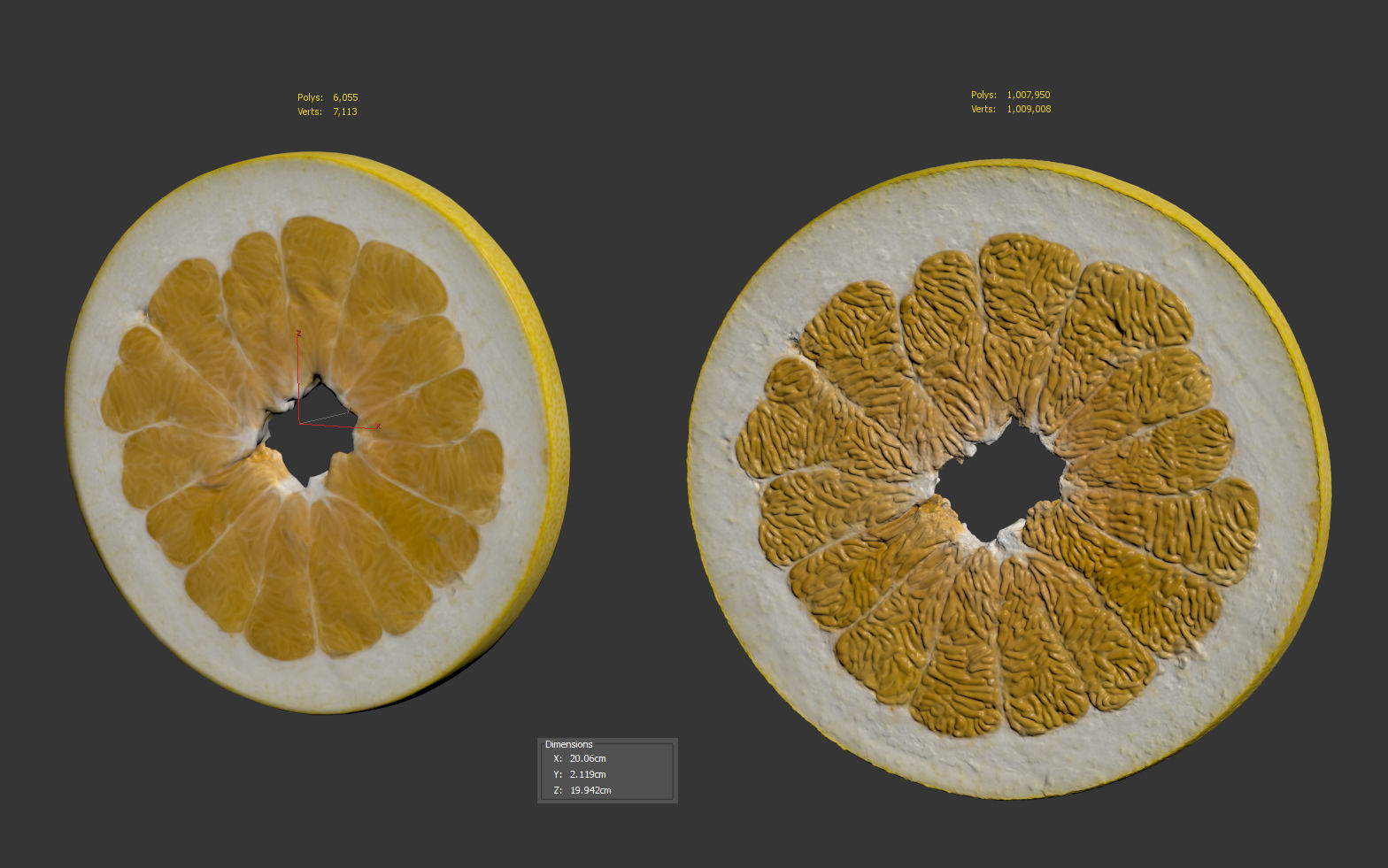 Pomelo Slice 3D model_7