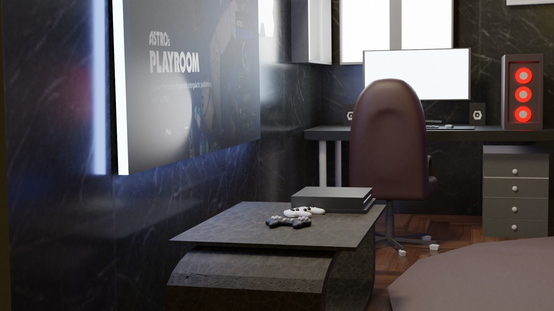 Gaming Room Low-poly 3D model_10