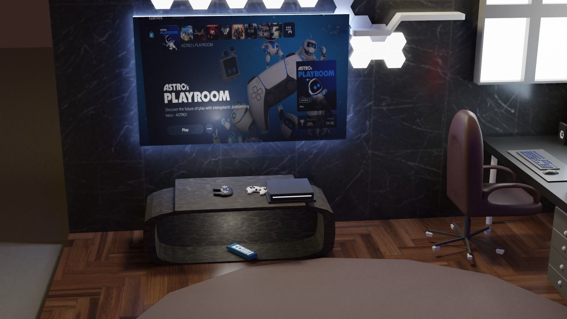 Gaming Room Low-poly 3D model_4