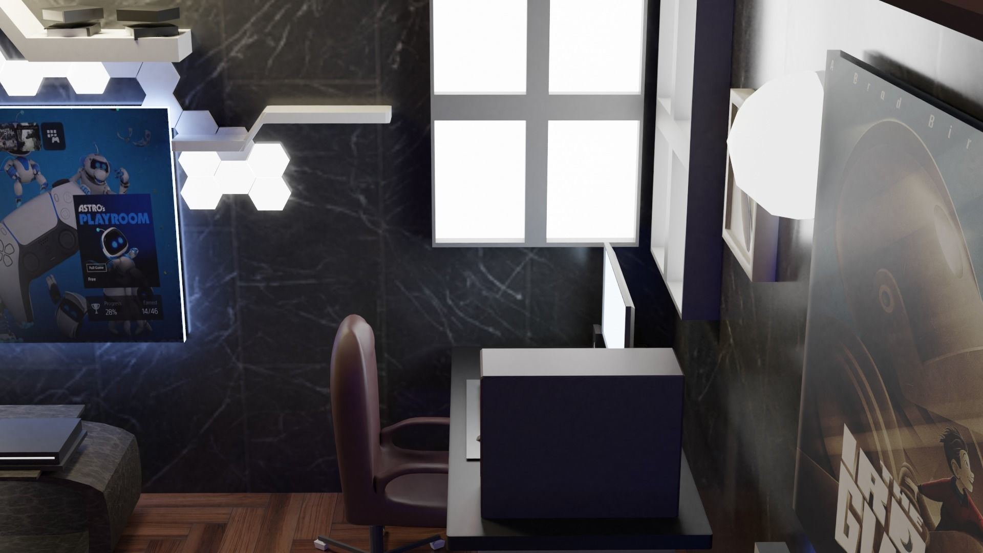 Gaming Room Low-poly 3D model_9